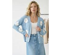 Roman Daisy Detail Knit Cardigan In Light Blue Light Blue 14
