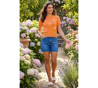 Roman Women's Daisy Sequin Embroidered Knit Top in Orange | Size: 10 Roman Orange 10