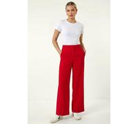 Roman Women's Deep Waistband Wide Leg Belted Trouser in Red | Size: 18 Roman Red 18