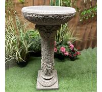 Roman Design Very Detailed Stone Cast Birdbath