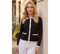 Roman Women's Diamante Button Knit Jacket in Black | Size: 14 Roman Black 14