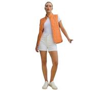 Roman Diamond Quilted Funnel Neck Gilet for Women UK - Ladies Spring Everyday Summer Holiday Button Up Comfy Sleeveless Soft Pocket Detail Coat Daily Farm Jackets - Orange - Size 16