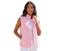 Roman Diamond Quilted Funnel Neck Gilet for Women UK - Ladies Spring Everyday Summer Holiday Button Up Comfy Sleeveless Soft Pocket Detail Coat Daily Farm Jackets - Pink - Size 12