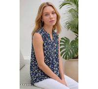 Roman Women's Ditsy Floral Pintuck Shirt in Navy | Size: 12 Roman Navy 12