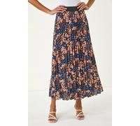 Roman Ditsy Floral Print Pleated Stretch Skirt Multi 14