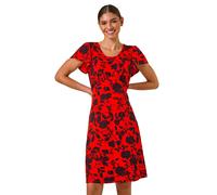 Ditsy Floral Print Stretch Dress Roman Red 10