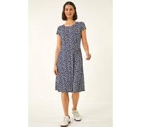 Roman Ditsy Floral Spot Tea Dress In Navy Navy 20