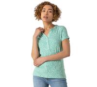 Roman Ditsy Spot Print Button Top In Mint Mint 28