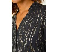 Roman Dotted Foil Frill Detail Blouse In Silver Silver 10