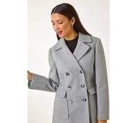 Roman Women's Double Breasted Longline Coat in Charcoal | Size: 12 Roman Charcoal 12