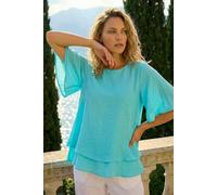 Roman Women's Double Layered Tunic Top in Aqua | Size: 14 Roman Aqua 14