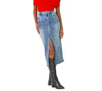 Roman Dusk Panelled Denim Skirt for Women UK - Ladies Autumn Everyday Winter Holiday Knee Length Comfy Button Up Soft Office Desk Bottoms Jean Skirts - Denim - Size 12