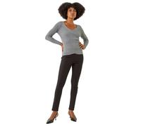 Roman Originals Stretchy Denim Jeggings for Women UK - Ladies Jean Leggings Trouser Bengaline Pants Elasticated Waist High Rise Pull On Skinny Slim Straight Leg Bottoms - Black - Size 12