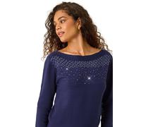 Roman Embellished Boat Neck Jumper In Midnight Midnight 20