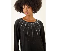 Roman Embellished Knitted Jumper In Black Black