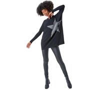 Roman Embellished Star Print Longline Jumper In Black Black L
