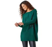 Roman Embellished Star Print Longline Jumper In Emerald Emerald S