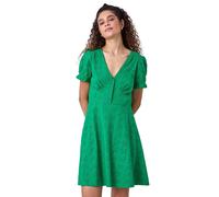 Roman Embroidered Cotton Stretch Jersey Frill Dress In Green Green 18