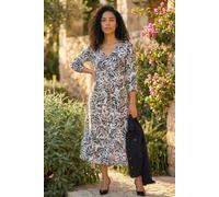 Roman Embroidered Leaf Midi Dress Multi 16