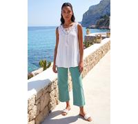 Roman Women's Embroidered Tie Neck Vest Top in Ivory | Size: 10 Roman Ivory 10