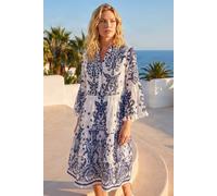 Roman Women's Embroidery Bead Detail Smock Dress in White | Size: 10 Roman White 10
