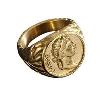 Roman Emperor Ring for Men Golden Roman Emperor Ring Fashion Empire Jewellery for Men, Stainless Steel, No Gemstone