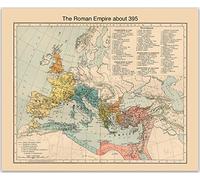 Roman Empire 395 AD Map Wall Decor | Roman Empire Decorations for Home Decor, Library Decor and Office Decor | Roman Empire Ancient History Wall Art Poster Roman World Travel Posters (16 x 20)