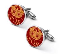 Roman Empire Ea-gle Flag Mens Cufflinks Classic Shirt Cuff Links