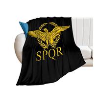 Roman Empire Senate SPQR Flag Flannel Throw Blanket Soft Cozy Plush Bed Blanket for Couch Sofa Bedroom 80"x60"