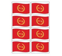 Roman Empire Standard Flag Rectangular Matt Paper Stickers A4 Sheet of 8 (Each Sticker is 99mm x 68mm) (Flapping)