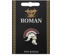 Roman Enamelled Centurion Helmet Pin Badge on Information Card