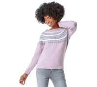 Roman Fairisle Jumper for Women UK Ladies Stretchy Winter Autumn Sweater Smart Casual Knit Knitwear Knitted Pullover Comfy Soft Thick Lightweight Dinner Party Office Work - Petite Lavender - Size 20