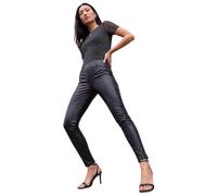 Roman Faux Leather Trousers for Women UK Ladies Mat Legging Jegging Pants High Waisted Pull On Waterproof Wet Latex Imitation Coated Stretchy Jeans Tight Slimming PU