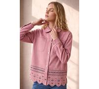 Roman Women's Faux Suede Cut Out Shacket in Light Pink | Size: 16 Roman Light Pink 16