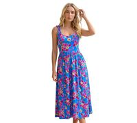 Roman Fit & Flare Dress for Women UK - Ladies Patchwork Geometric Tropical Floral Print Skater Stretch Jersey Swing Strappy Flattering Casual Summer Sleeveless