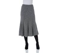 Roman Flared Textured Midi Stretch Skirt In Grey Grey 18
