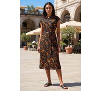Roman Shirt Dress for Women UK Ladies Short Sleeve Sleeveless Belted Collared Midi Maxi Summer Spring Smart Casual Button Evening Office A Line Swing Skater - Green Mustard - Size 10
