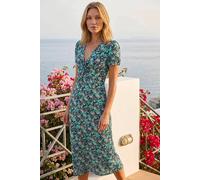 Roman Originals Maxi Dress for Women UK Ladies Twist Knot Front Empire Waist Summer Party Casual Holiday Bohemian Beach Cruise Evening Long Sleeveless V Neck Jersey