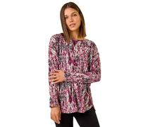 Roman Floral Ikat Print Ribbed Top In Maroon Maroon 20
