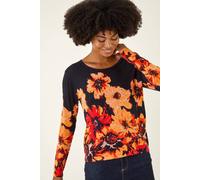 Roman Floral Print Knit Jumper In Navy Navy