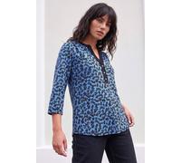 Roman Women's Floral Puff Print Shirt in Blue | Size: 10 Roman Blue 10