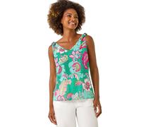 Roman Floral Spot Printed Vest Top In Green Green 18