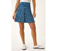 Roman Women's Floral Stretch Skater Skirt in Blue | Size: 20 Roman Blue 20