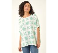 Roman Women's Floral Textured Buttoned Back Top in Off-White | Size: 14 Roman Off-White 14