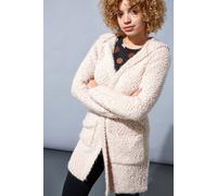 Roman Originals Women Fluffy Cardigan Ladies Winter Cardi Longline Edge to Edge Ombre Coatigan Casual Sparkly Glittery Jacket Knitwear Knitted Autumn Fleecy Cosy Soft Coats - Plain Pink - Size 20