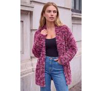 Roman Women's Fluffy Longline Cosy Cardigan in Burgundy | Size: 12 Roman Burgundy 12