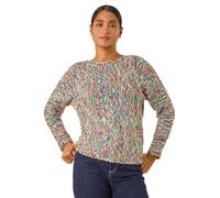 Roman Fluffy Yarn Jumper for Women UK Ladies Thick Sweater Warm Cosy Chunky Knitted Pullover Winter Furry Casual Smart Textured Everyday Cuddly Soft Knitwear - Multicolour - Size 12