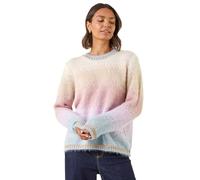 Roman Fluffy Yarn Jumper for Women UK Ladies Thick Sweater Warm Cosy Chunky Knitted Pullover Winter Furry Casual Smart Textured Everyday Cuddly Soft Knitwear - Neutral - Size 14