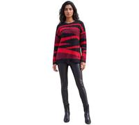 Roman Fluffy Yarn Jumper for Women UK Ladies Thick Sweater Warm Cosy Chunky Knitted Pullover Winter Furry Casual Smart Textured Everyday Cuddly Soft Knitwear - Noir Red - Size 20