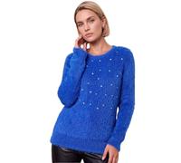 Roman Fluffy Yarn Jumper for Women UK Ladies Thick Sweater Warm Cosy Chunky Knitted Pullover Winter Furry Casual Smart Textured Everyday Cuddly Soft Knitwear
